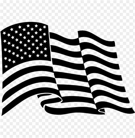 Black And White American Flag Waving Clip Art Library
