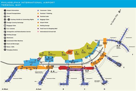 Philadelphia Airport Terminal Map Printable