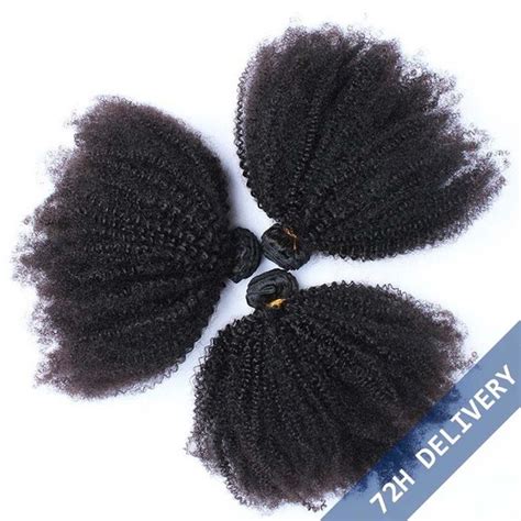 Natural Color Mongolian Afro Kinky Curly Virgin Human Hair ...