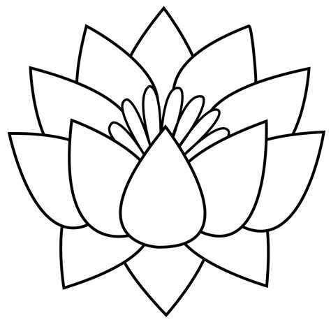 Lotus Flower Line Art Free Clip Art