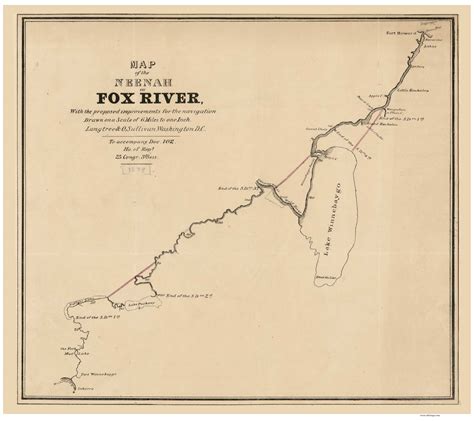 Neenah Or Fox River Wisconsin 1843 Old Map Reprint 1843 Regional