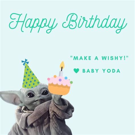Baby Yoda Saying Happy Birthday Birthday Wishes