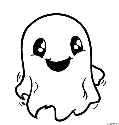 cute mini ghost coloring page turkau
