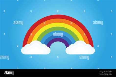 Colorful Rainbow Vector Illustration Creative Sky Rainbow Cloud Vector