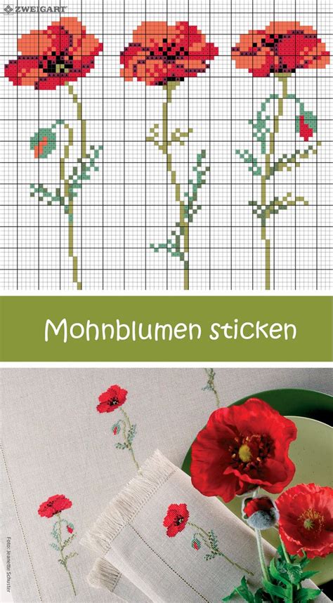 Sie lädt ein zur individuellen umsetzung ihrer entwürfe. Mohnblumen sticken - Entdecke zahlreiche kostenlose Charts ...