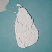 Sri Lanka Country Map Administrative Divisions D Render Digital Art By