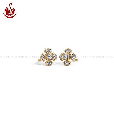 Sazuna Jovial Diamond Stud Earrings Sazuna Jewellers