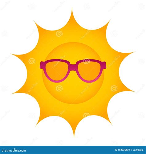 Imagen Aislada Del Sol Con Gafas De Sol Ilustración Del Vector