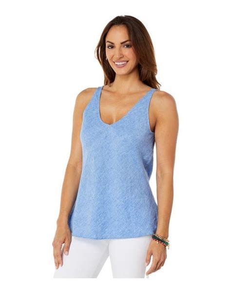 Lilly Pulitzer Florin Sleeveless Linen Top In Blue Lyst