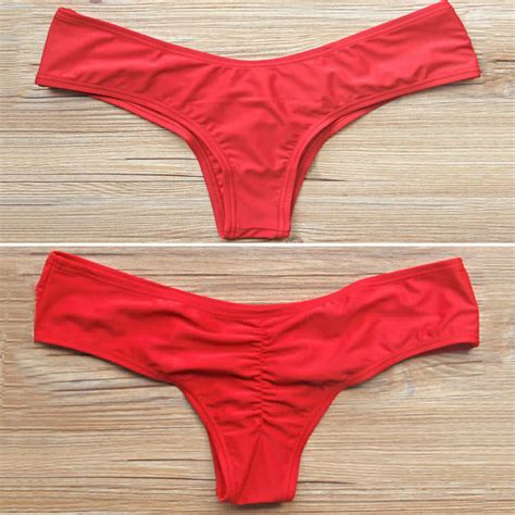 ab hot brazilian womens v thong cheeky ruched bikini bottom swimwear beachwear ebay