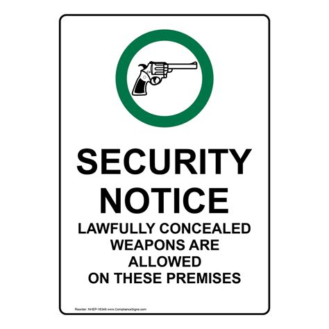 Guns Welcome Premises Weapons Holstered Sign Nhe 17708 Concealed Carry