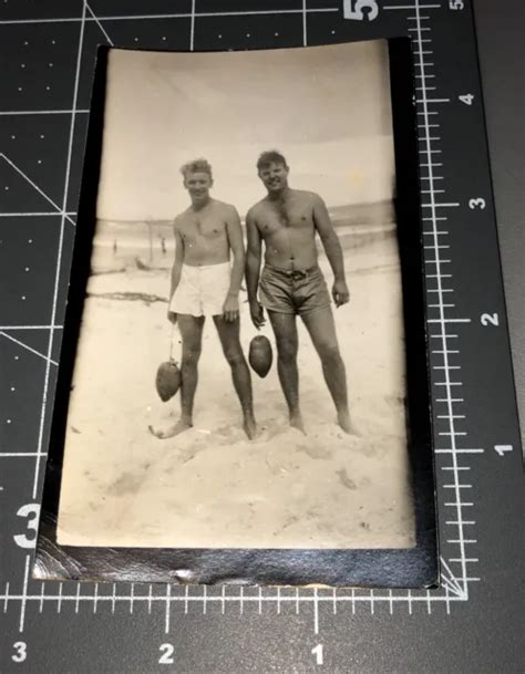 1940s Handsome Men Shirtless Swimsuit Man Vintage Gay Int Snapshot Photo 1895 Picclick