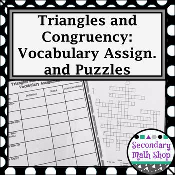 4.4 isosceles and equailateral triangles. Congruent Triangles - Unit 4: Congruency Unit - Vocabulary Assignment & Puzzles