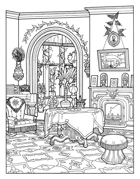 Victorian Interior Style Architecture Cities And Houses Adult Coloring