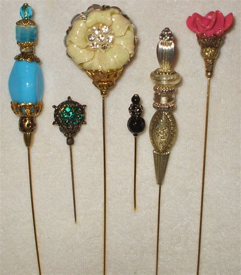 6 Antique Style Victorian Hat Pins With By Marysforevermemories