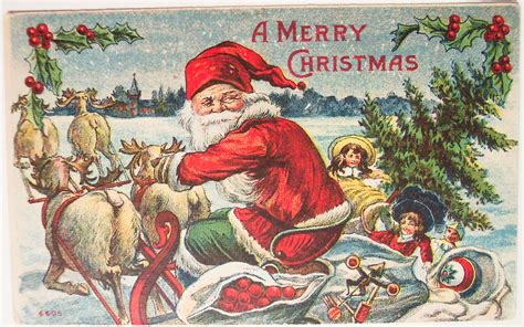 Stockgraphicsvintagesantachristmaspostcards340 Vintage Santa Claus