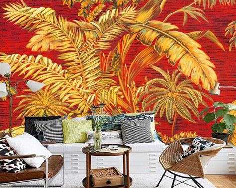 Beibehang Large Custom Murals Wallpaper Image Hand Painted Oil Palm