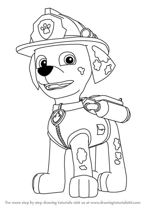Marshall Paw Patrol Coloring Pages Printable Sketch Coloring Page