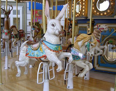 Carouselrabbit Rabbit Amusement Park Carousel Ride Hd Wallpaper
