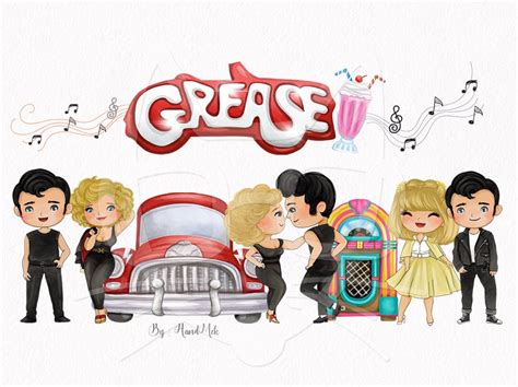 1950s Grease Clipart Instant Download Png File 300 Dpi Etsy