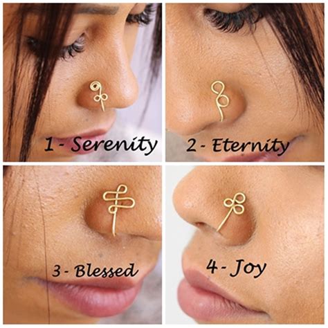 Gold Nose Cuff No Piercing Needed Fake Nose Ring Wire Nose Etsy