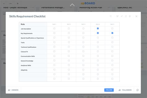 Skills Requirement Checklist Online Tools And Templates