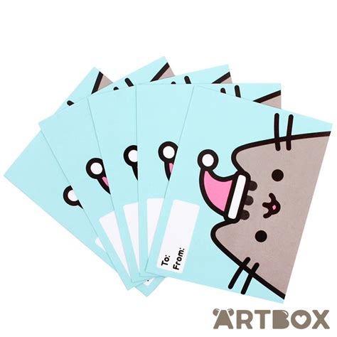 Buy Pusheen The Cat Mint Christmas Envelopes Set Of 5 At Artbox