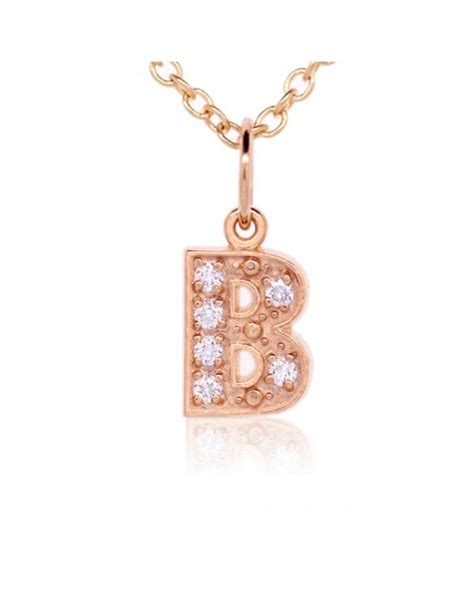 Alphabet Charm Letter B In 18k Rose Gold With High Quality Diamonds