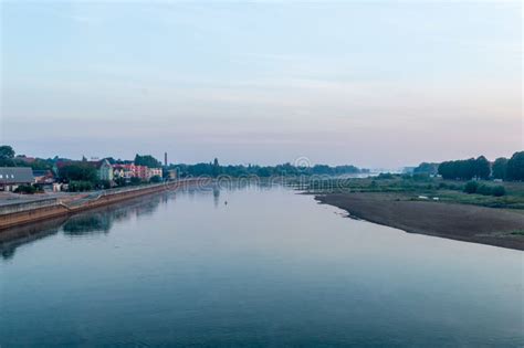 View Of Oder River From Border Bridge Between Poland And German