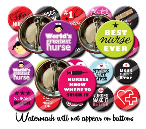 Nurse And Nursing Appreciation Button Set 125 Inch Pinback Etsy