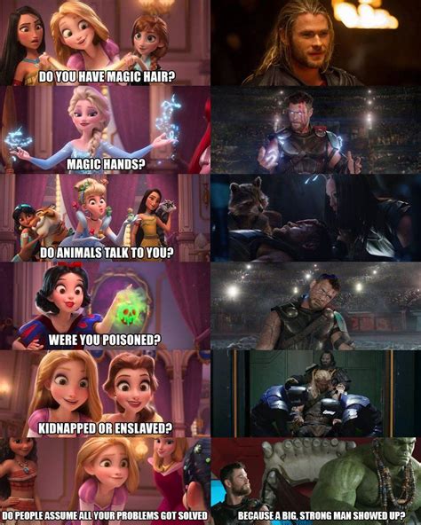 Wreck It Ralph 2 Princess Scene Thor Meme Disney Princess Funny