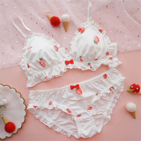 cute strawberry bra underwear set se20156 sanrense