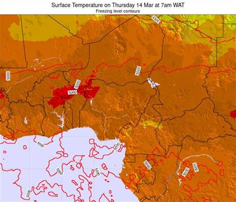 Niger Surface Temperature On Wednesday 08 Sep At 1pm Wat