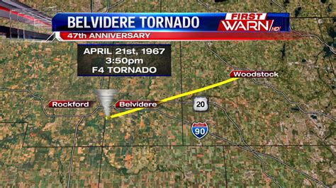 Thunderstorms tore through the chicago area on sunday night after the national weather service reported a 'confirmed large and extremely dangerous tornado' near woodridge, illinois. First Warn Weather Team: Belvidere Tornado 47th Anniversary