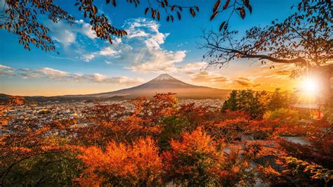 Mount Fuji At Fall Wallpaper Backiee