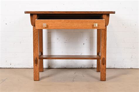 Limbert Mission Oak Arts And Crafts Desk Or Library Table Newly