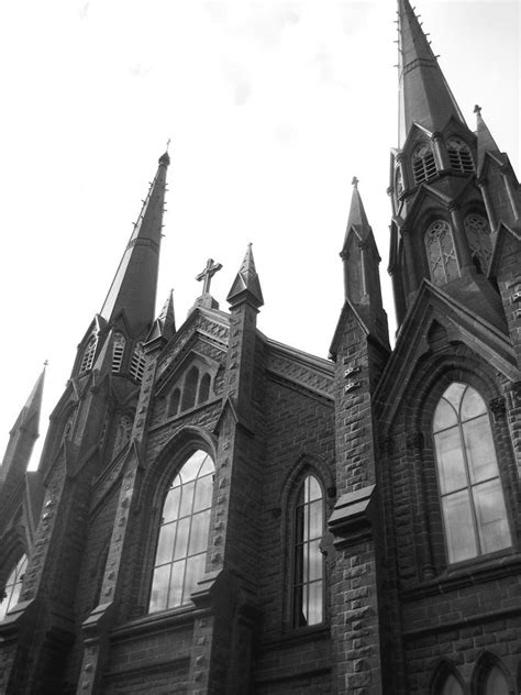 Architecture Churches Gothic Spires In Black And White