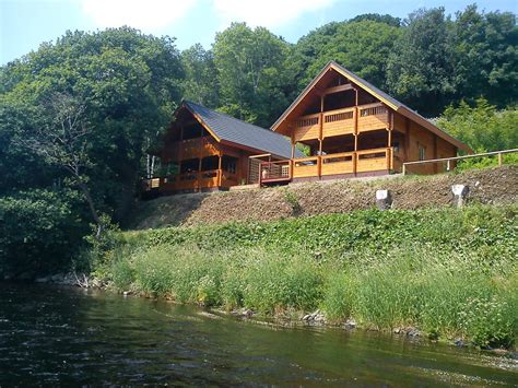 Coed Y Glyn Log Cabins 5 Riverside Accommodation With Hot Tubs