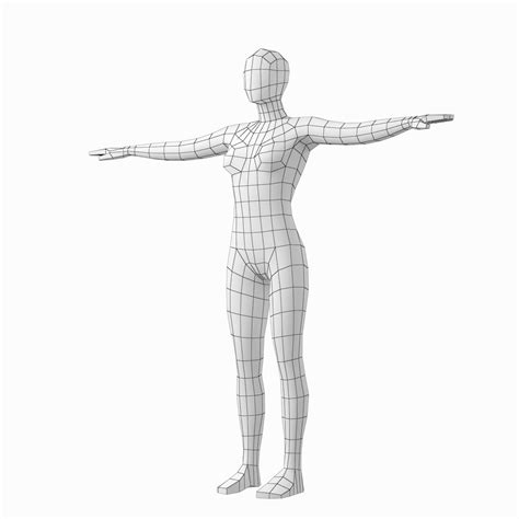 Female Base Mesh Natural Proportions In T Pose 3d Model 12 Unknown