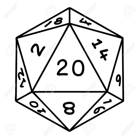 D20 Line Drawing