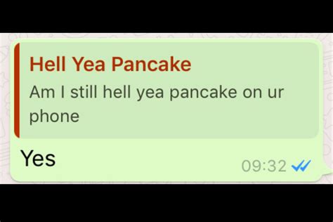 My Friend Sent Me This Screenshot I Am Hell Yea Pancake Texts
