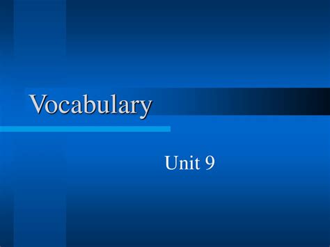 Vocabulary Unit Ppt Download