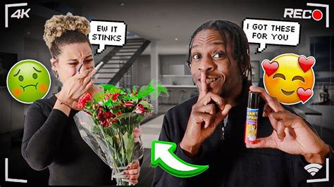 Putting Fart Spray On Flowers Then Surprising My Girlfriend With Them