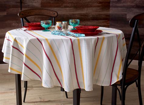 The Pioneer Woman 70 Round Vintage Stripe Tablecloth
