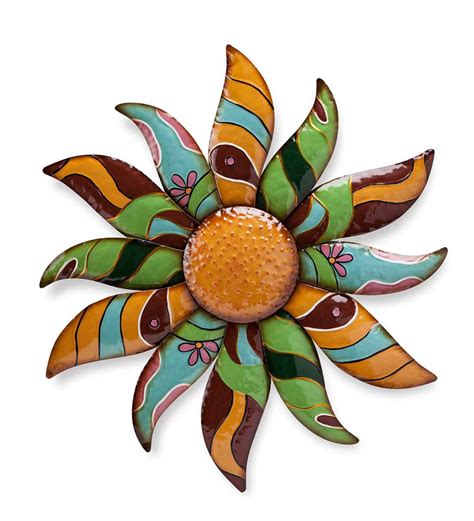 Talavera Painted Metal Flower Wall Art Plow And Hearth