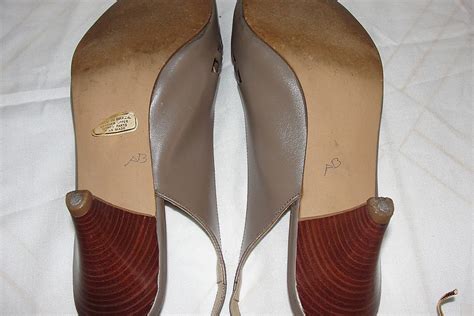Toe Tapping Taupe Peep Toe Stack Heel Shoe Size 9 B34 From