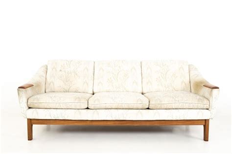 Dux Mid Century Teak Upholstered Sofa At 1stdibs
