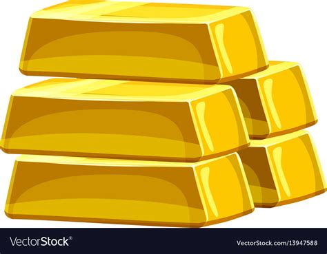 Stack Of Gold Bars Icon Cartoon Style Royalty Free Vector
