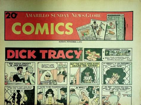 Amarillo Sunday News Globe Comics November 1 1970 Peanuts Dick Tracy