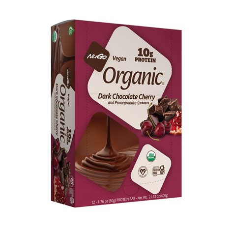nugo nutrition nugo vegan organic bars dark chocolate cherry and pomegranate 12 bars vitacost